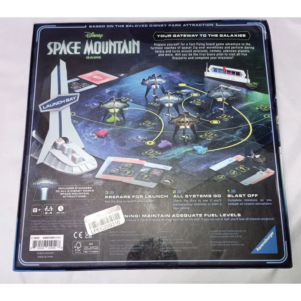 Disney: Space Mountain Board Game All Systems Go Age 8+ (Factory Sealed)